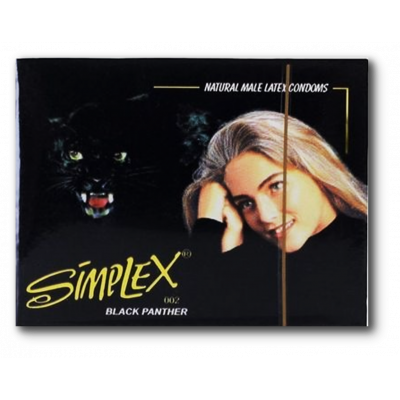 SIMPLEX BLACK PANTHER NATURAL MALE LATEX CONDOMS 3 PIECES